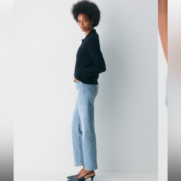 Denim Forum The Arlo High Rise Straight Jeans Light Wash Size 24 - Picture 2 of 8